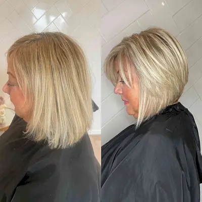Cool Blonde Bob with Choppy Layers for ladies with short hair