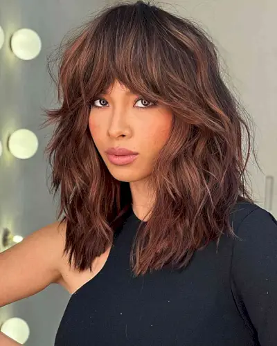 Layered and Choppy with French Bangs