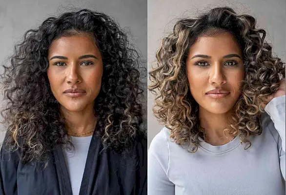 Layered Curls with Highlights 