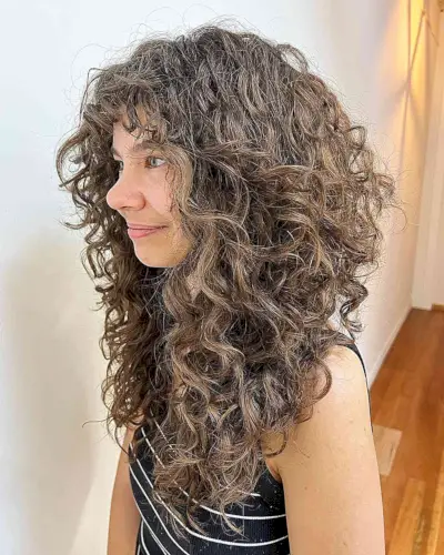 Wild Curls and Layers for women with very thick shaggy hair