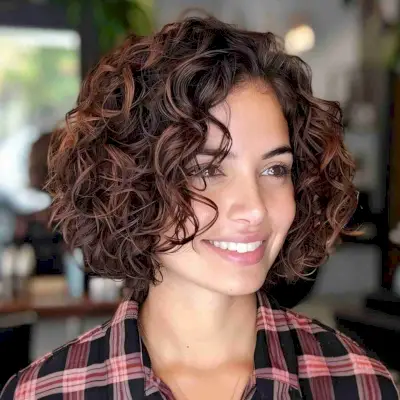 Stylish Short Layered Curly Hair
