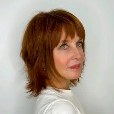 Auburn Short Shaggy Cut with Layers