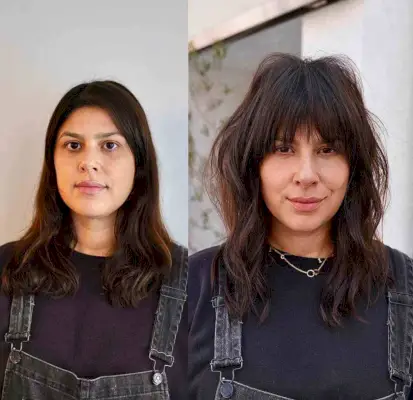 Textured Bangs and Shaggy Layers