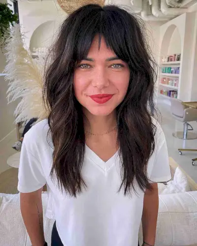 Textured Brunette Shaggy Cut with Layers