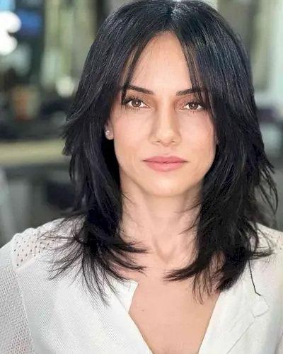 Layered Shag for Jet Black Hair