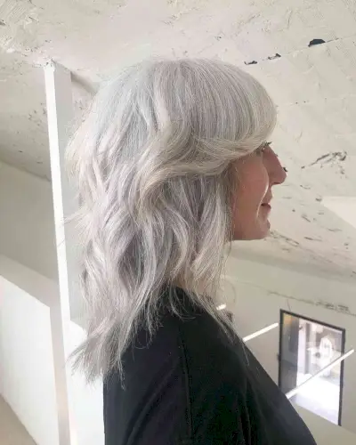 Grey Short Layers for Shaggy Hair
