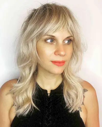 Light Blonde Layered Shag