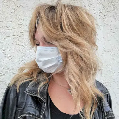 Tousled Shag with Curtain Bangs