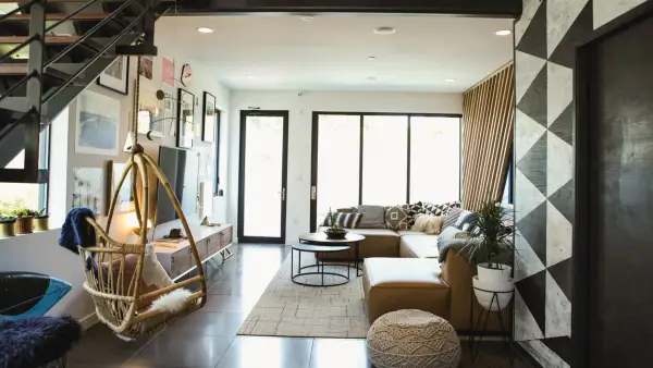 The common room at wellness coliving space Haven Coliving in LA