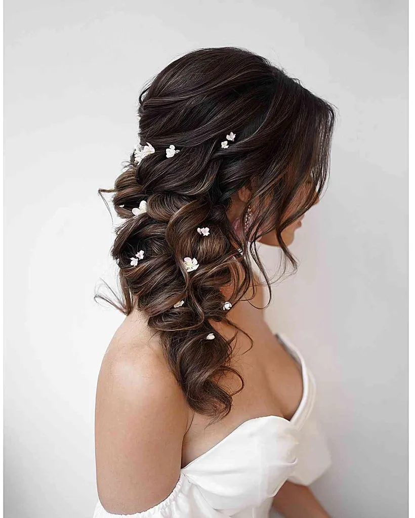 Undinėlės šoninis kuodas ilgiems plaukams' title=