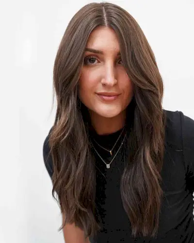 Easy-Maintenance Long Dark Brunette Straight Haircut