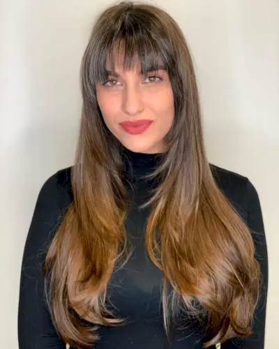 Textured Ombre Shag for Thin Hair