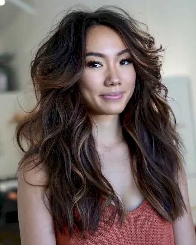 long shag cut for thick hair