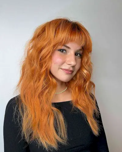 Bright Copper Long Shaggy Wolf