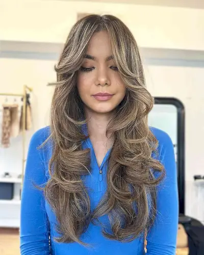 Wavy Long Haircut with Butterfly Layers