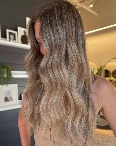 Brown Blonde Balayage for Long Thin Hair