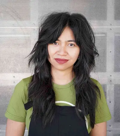 Long Fluffy Wolf Cut with Curtain Bangs for Thick Hair