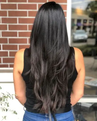 Short layers on very long hair
