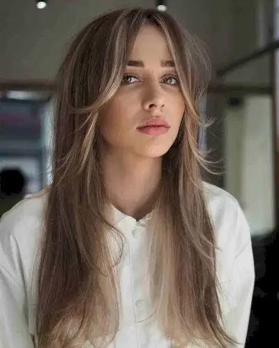 Casual Long Layering with Face-Framing Bangs