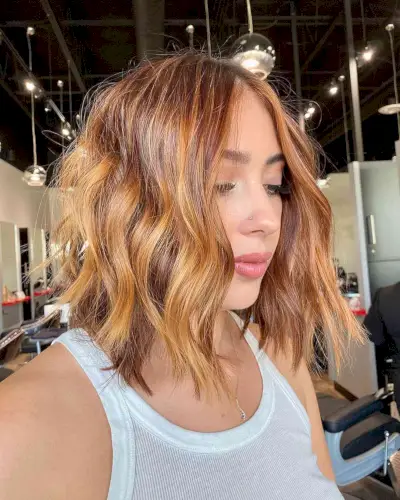 Glam Brown Lob with Layers