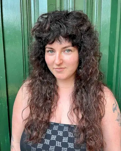 80s Long Retro Shag for Naturally Curly Hair
