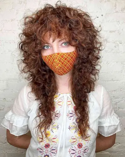 Long Gypsy Shag Cut for Curly-Haired Ladies