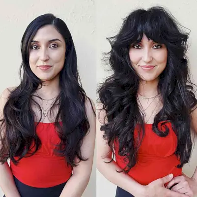 Stunning Long Shag with Bottleneck Fringe for thick-haired ladies