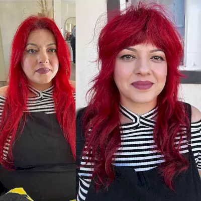 Fire Engine Red Long Shag with Fringe