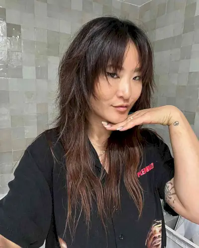 Fresh Cut Shaggy Long Hair with Fringe