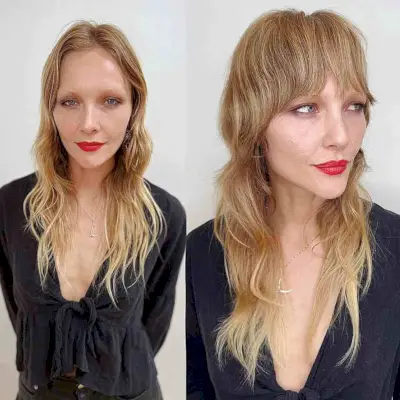 Long-Length Wolf Shag with Bangs for Women Over 40