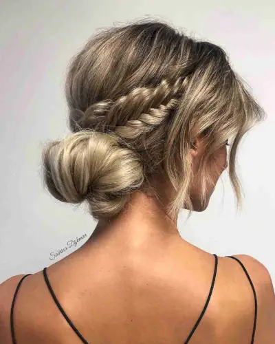 Sleek Braided Low Bun