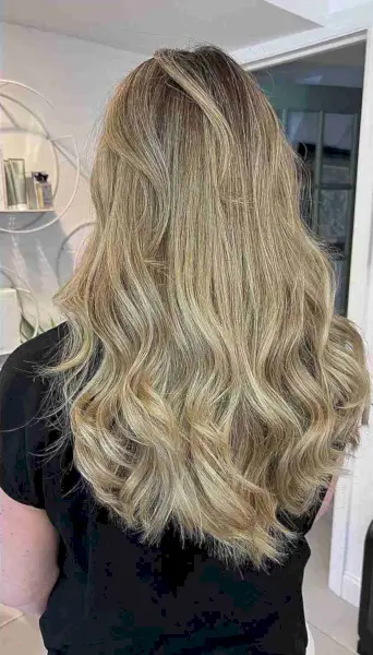 Wide V Cut on long and wavy hair