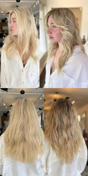 Modern-Looking V-Cut with Bangs