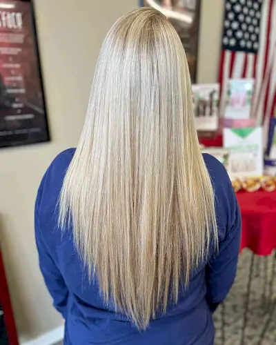 Jagged V-Shaped Cut for Waist-Length and Straight Hair Type