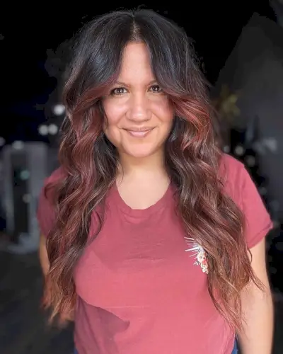 Long Wavy Hair and a Face Frame for Older Ladies