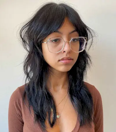 Soft Modern Shag with Curtain Bangs