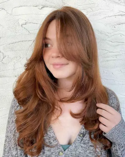 Long Layers and Face-Framing Bangs