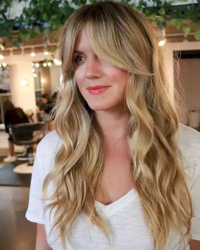 Razored Layers with Long Middle-Parted Bangs