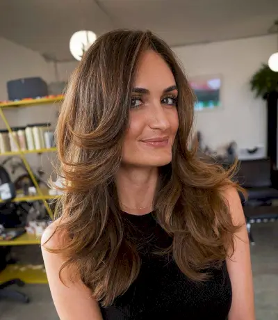 Longer Layers with Balayage Brown Hair Hairstyle