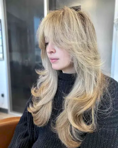 Long-Length Shag with Feathered Layers for Thicker Hair