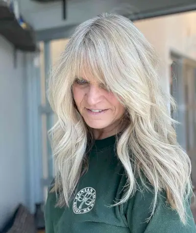 Long Layered Shag Cut for Women Over 70 with Thicker Hair