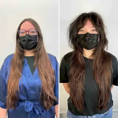 Waist-Length Shag with Face-Framing Bangs for Thick Haired Ladies