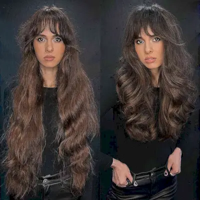 Long, Thick, and Shaggy Hairstyle