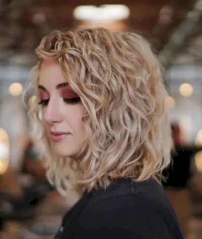 Layered Lob for Thick Curly Hair