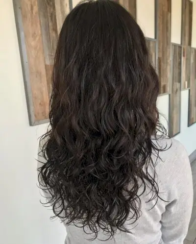 Beach wave perm for long hair