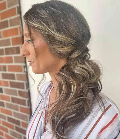 French twist long side ponytail