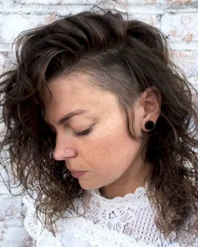 Long Hair Shaved on One Side