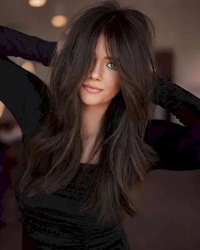 Thick Long Layers for Brunette Hair