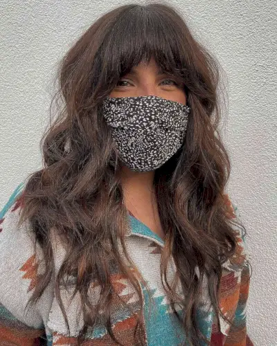 Thick Shaggy Layers with Curtain Bangs for Long Hair