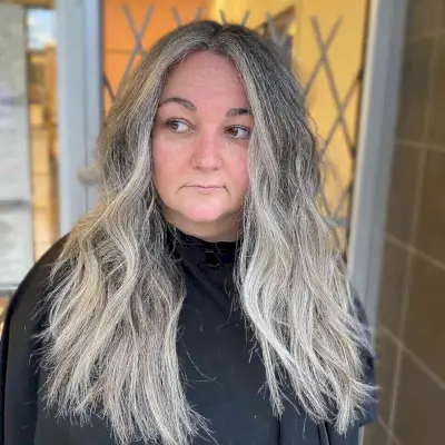 Long Jagged Layers for Women Over 50 with Thick Hair